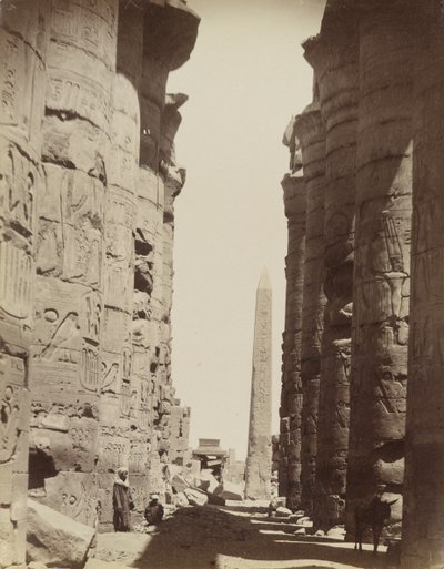 Säulen und Obelisk in Karnak von Antonio Beato