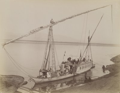 Dahabieh in Luxor von Antonio Beato