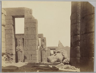 Ramesseum mit der Statue von Antonio Beato