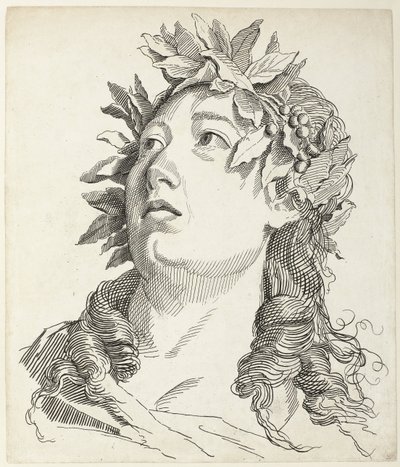 Frauenkopf mit Lorbeerkranz von Antonio Giuseppe Barbazza