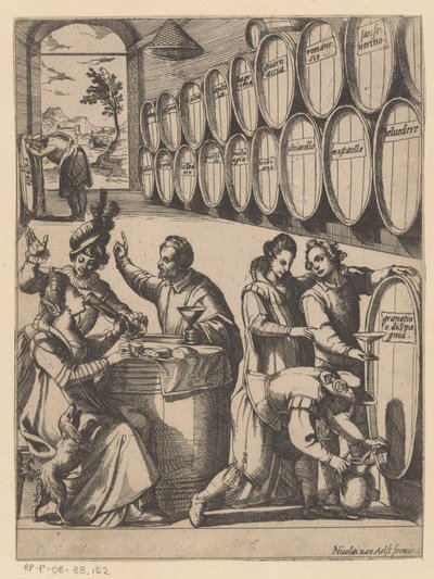 Trinkgelage im Weinkeller von Antonio Tempesta