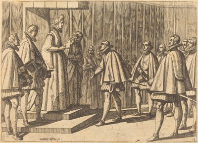 Italienischer Prinz vor Margarete von Österreich von Antonio Tempesta