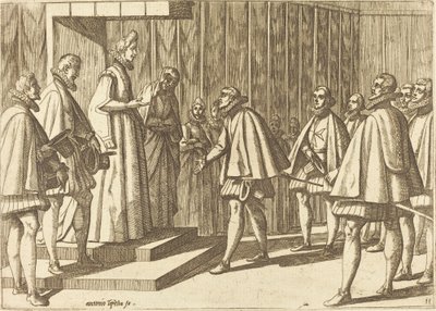 Italienischer Prinz vor Margarete von Österreich von Antonio Tempesta