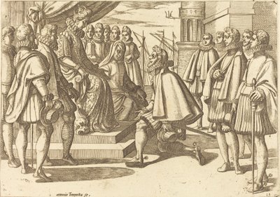 Spanischer Herzog vor Margarete von Österreich von Antonio Tempesta