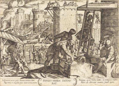 Die Israeliten bauen die Mauern Jerusalems wieder auf von Antonio Tempesta