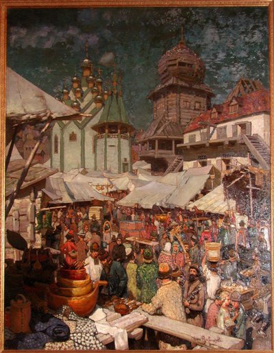 Markt, 17. Jahrhundert von Apollinari Mikhailovich Vasnetsov