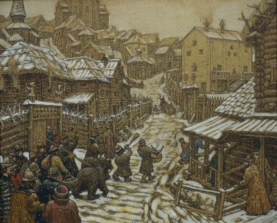 Die Bärenführer. Altes Moskau, 1911 von Apollinari Mikhailovich Vasnetsov