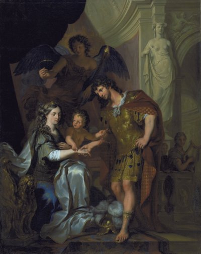 Die Hochzeit von Alexander und Roxana (?) von Arnold Houbraken