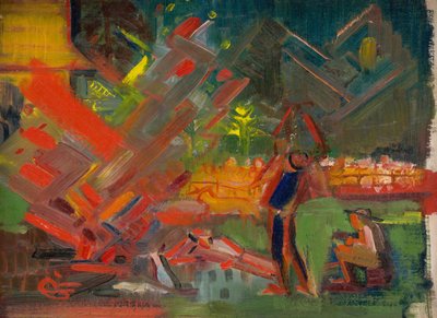 Lagerfeuer, ca. 1940 von Arnold Peter Weisz Kubincan