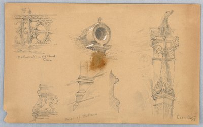 Architektonische Skizzen in Caen von Arnold William Brunner