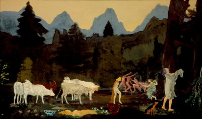 Pastorale Täler und Gipfel, ca. 1908-11 von Arthur Bowen Davies
