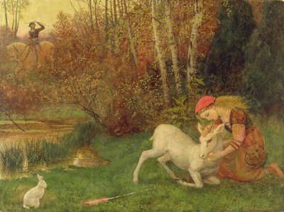 Die weiße Hirschkuh, ca. 1870 von Arthur Hughes