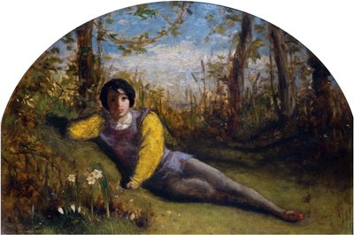 Der junge Dichter - Ölstudie, 1849 von Arthur Hughes