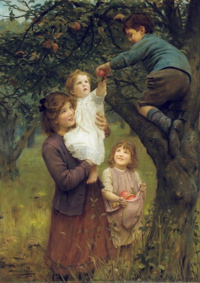 Äpfel pflücken von Arthur John Elsley