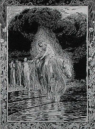 Flussüberquerung von Arthur Rackham