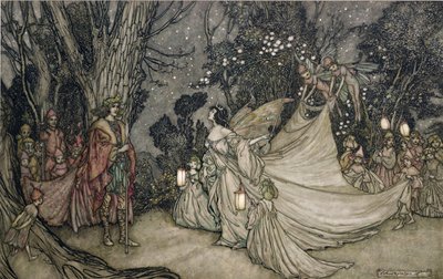 Das Treffen von Oberon und Titania von Arthur Rackham