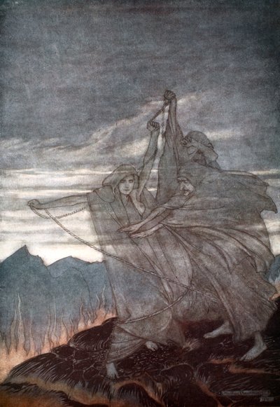Die Nornen verschwinden, 1924 von Arthur Rackham