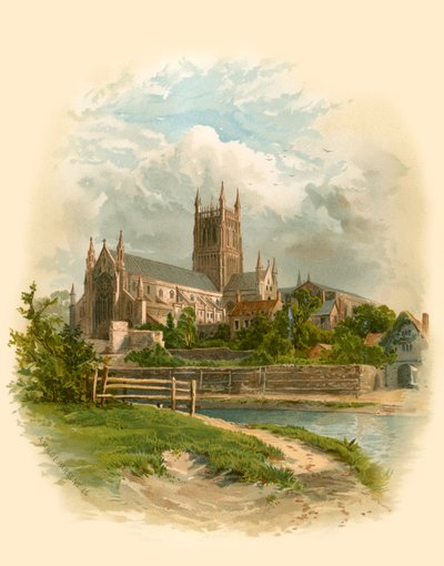 Kathedrale von Worcester, Nordostansicht von Arthur Wilde Parsons