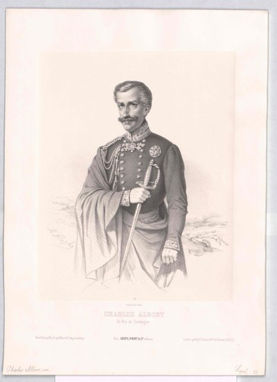 König von Sardinien Karl Albert von Artist Unknown