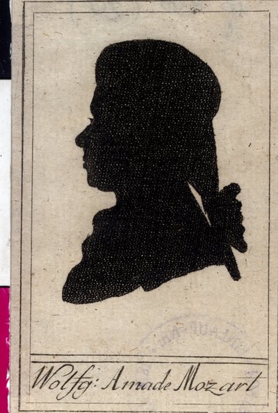 Silhouette von Wolfgang Amadeus Mozart von Artist Unknown