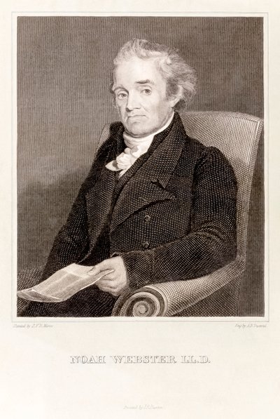 Noah Webster: Amerikanischer Lexikograf (Gravur) von Asher Brown Durand