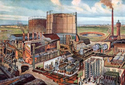 Gaswerk, ca. 1880 von August (after) Dressel