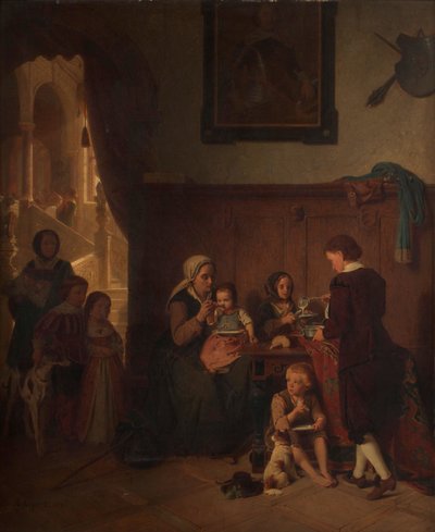 Bewirtung einer armen Familie von August Friedrich Siegert