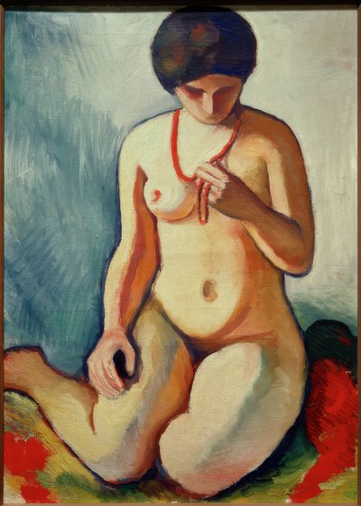 Akt mit Korallenkette von August Macke