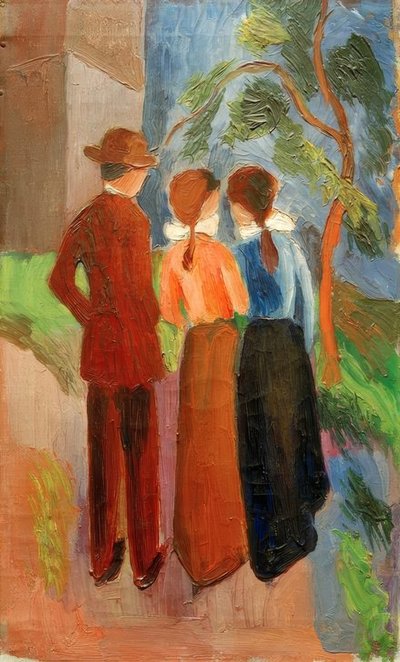 Spaziergang zu dritt von August Macke