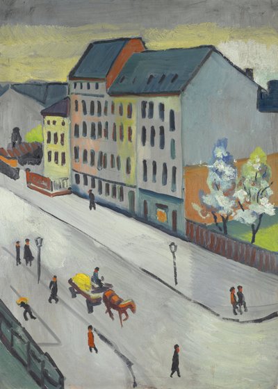 Unsere Straße in Grau von August Macke