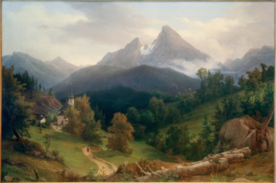 Landschaft mit Watzmann von August Wilhelm Julius Ahlborn