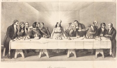 Revolutionäre Szene: Parodie auf das letzte Abendmahl von Auguste Bouquet