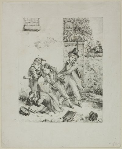 Schuljungen kämpfen von Auguste Bry