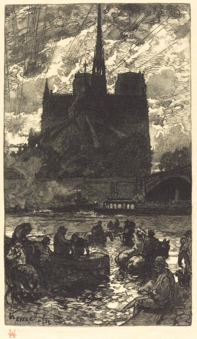 Tränke hinter Notre-Dame von Auguste Lepere