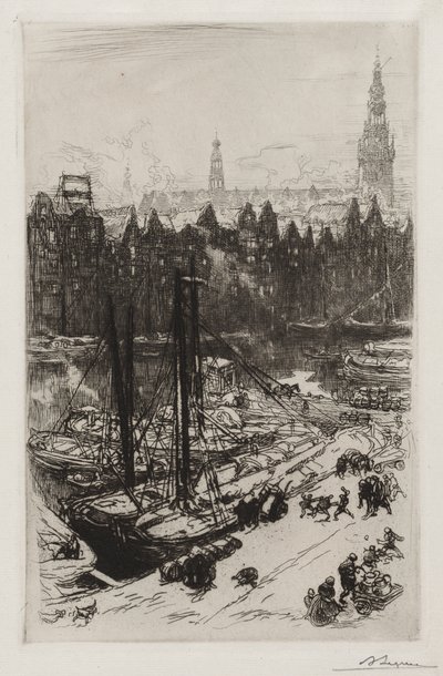 Amsterdam, Blick auf das Victoria Hotel von Auguste Louis Lepère
