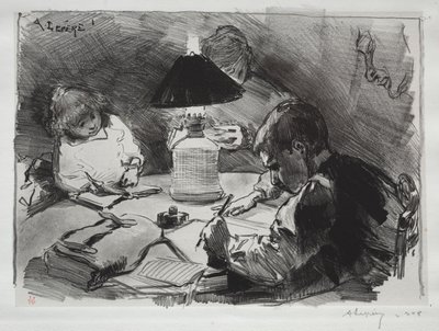 Autour de la Lampe, 1891 von Auguste Louis Lepère
