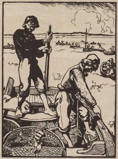 Fischen nach Garnelen von Auguste Louis Lepère