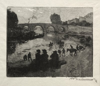 Die Tränke an der Pont Marie von Auguste Louis Lepère