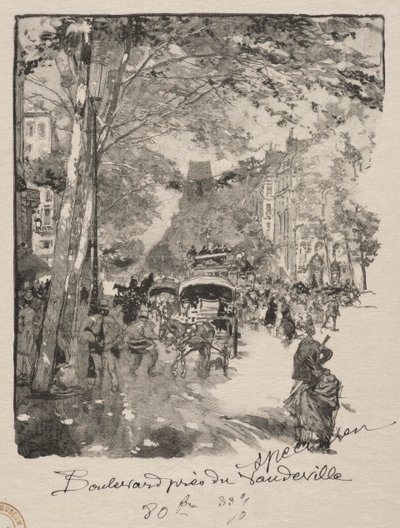 Le Boulevard près du Vaudeville von Auguste Louis Lepère