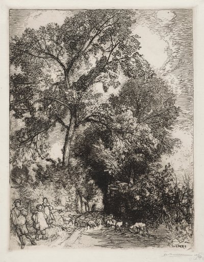 Die Rückkehr der Herde, Crèvecœur von Auguste Louis Lepère