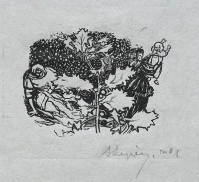 Pariser Almanach, 1897: Schlussstück, Winter von Auguste Louis Lepère