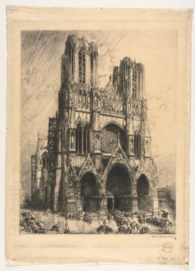 Kathedrale von Reims von Auguste Louis Lepère