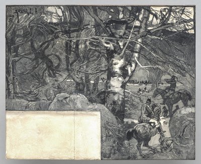 Eine Jagd zu Pferd, Mont Gérard von Auguste Louis Lepère