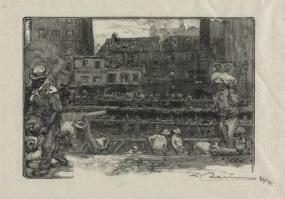 Entlader von Gips (Canal St. Martin) von Auguste Louis Lepère