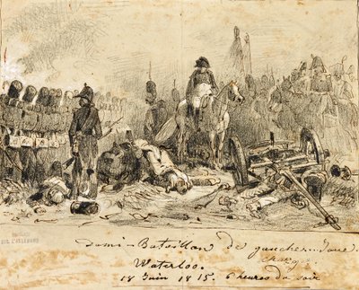 Napoleon bei der Schlacht von Waterloo von Auguste Raffet