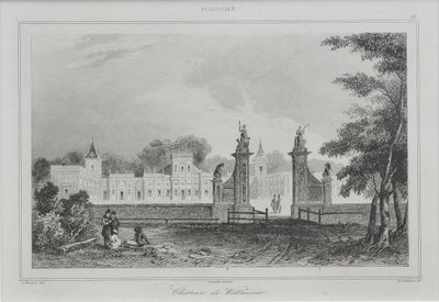 Ansicht des Wilanów-Palastes, 1840 von Augustin François Lemaiand#770tre