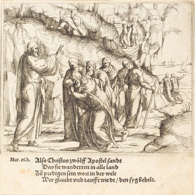 Christus beauftragt die Apostel mit ihrer Mission von Augustin Hirschvogel