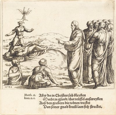 Christus heilt einen blinden und stummen Besessenen von Augustin Hirschvogel