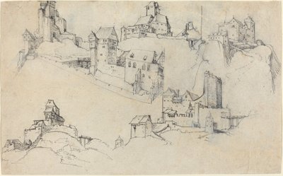 Burg auf einem Hügel von Augustin Hirschvogel