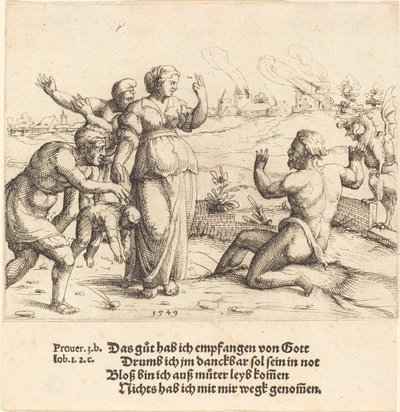 Hiob erfährt von seinen Unglücken von Augustin Hirschvogel